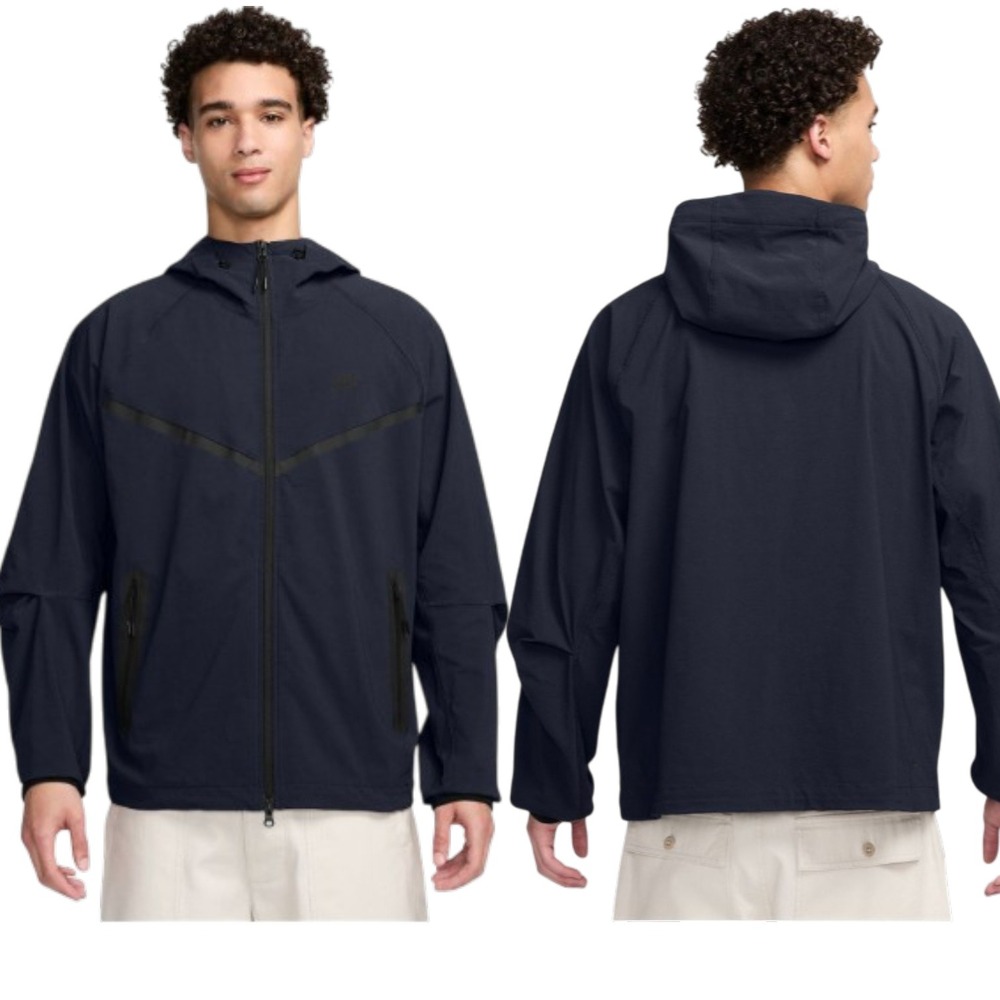 Nike Tech Woven Full-Zip Jacket Hoodie Black Mens Large
